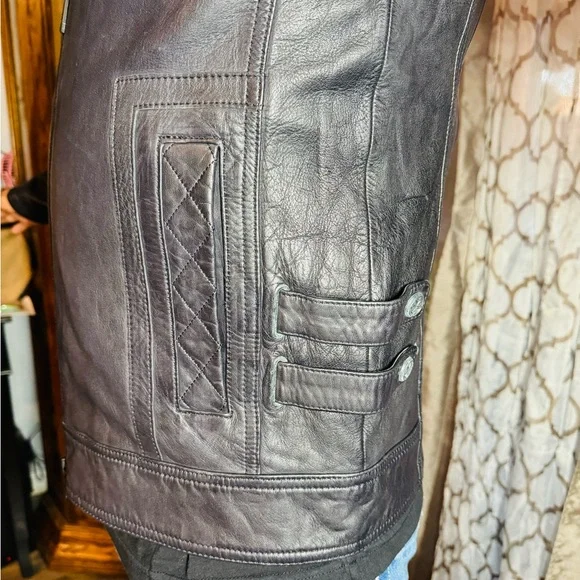 Affliction leather jacket LIMITED EDITION BLACK SZ S - Picture 5 of 11